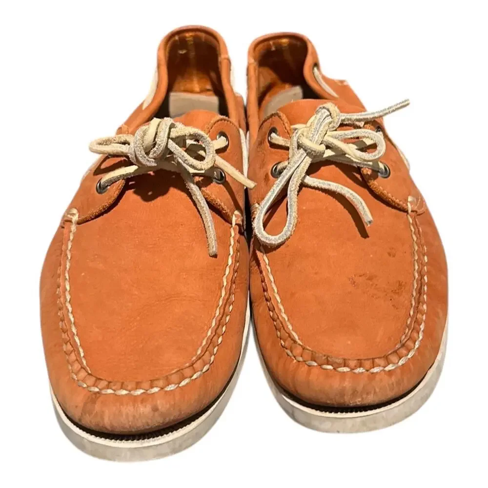 1901 Nordstrom Boat Shoes Orange Leather Men’s 10.5 M